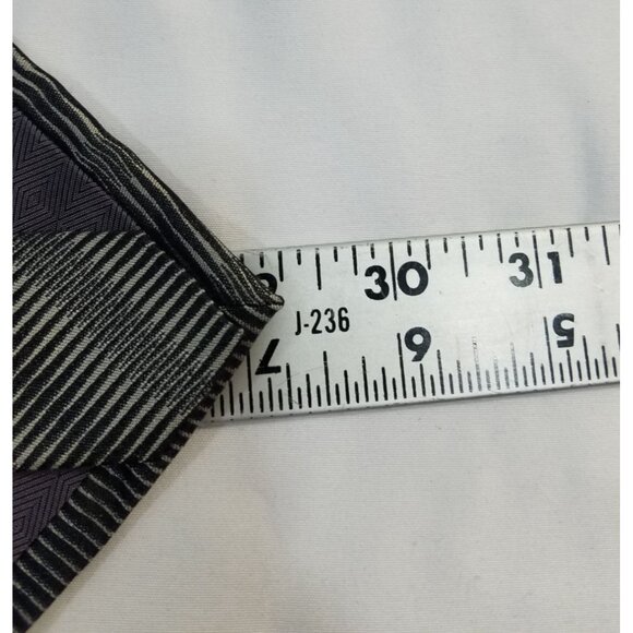 Louis Roth Mens Necktie Gray Black Striped Silk Tie Made in Korea - Picture 9 of 9